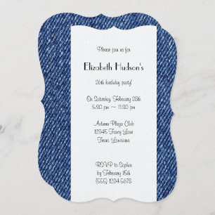 Denim Fabric, Denim Texture, Blue Denim, Birthday Invitation