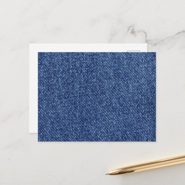 Denim Fabric, Denim Texture, Blue Denim, Jeans Postcard (Front/Back In Situ)