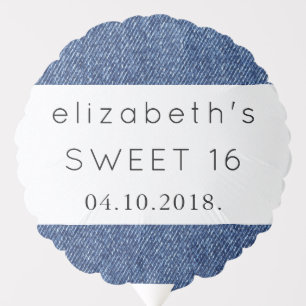 Denim Fabric, Denim Texture, Blue Denim, Sweet 16 Balloon