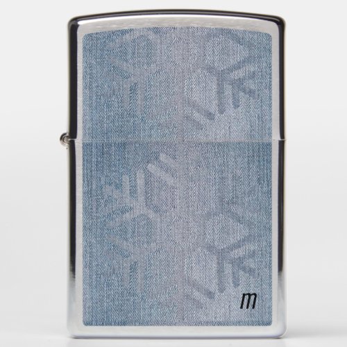 Denim Fashion Snowflakes Monogrammed Zippo Lighter