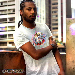 DENIM FOREVER knitted text-effect grungy globe T-Shirt