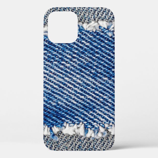 Denim frame. Ripped denim fabric with fringe edge  Case-Mate iPhone Case (Back)