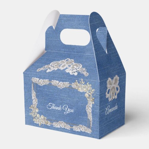 Denim Ivory_pearls and Lace Favor Boxes