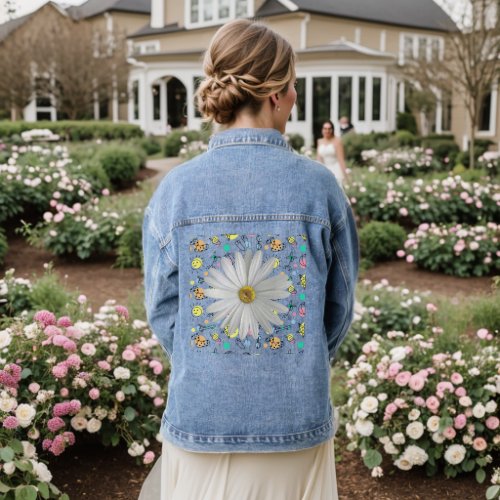 Denim Jacket Daisy Floral