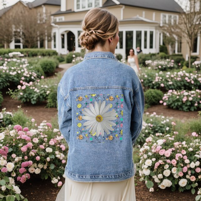 Denim Jacket Daisy Floral (Wedding Back)