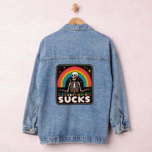 Denim Jacket, funny design, Everything Sucks. Denim Jacket