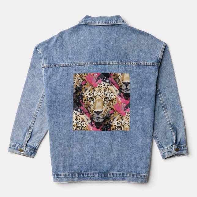 Denim Jacket Leopard eyes! (Back)