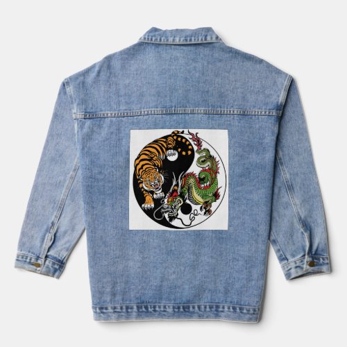 DENIM JACKET TIGER DRAGON CIRCLE 