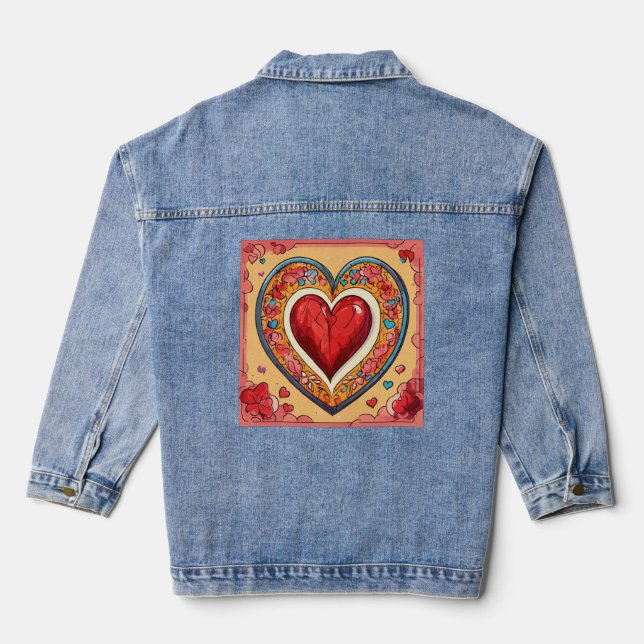 Denim Jacket, Traditional Ink: Art on Fabric Denim Jacket (Back)