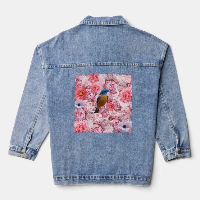 Denim Jacket with Flowers (Back)