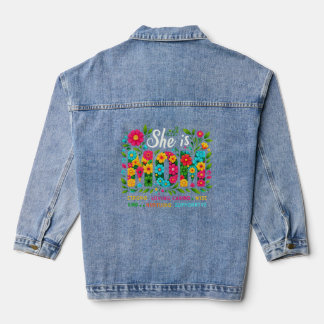 Denim Jacket with She Is Mom 
