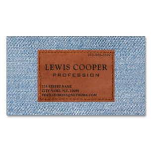 Denim Jean Clair Elegant Minimalist Business Card Magnet