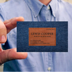 Denim Jean Classic Moderne Business Card Magnet