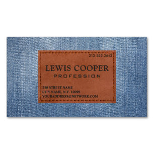 Denim Jean Moderne Minimalist Business Card Magnet