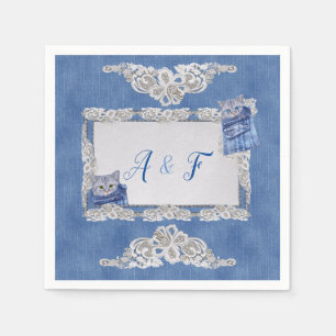 Denim Jean pockets,Kittens and Lace Napkins