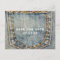 Denim Jean Stitched Pocket Custom Postcard