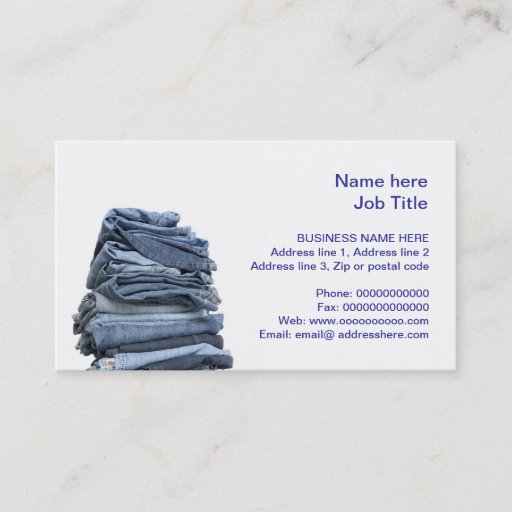 Customizable denim jeans fashion business card