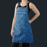 Denim Jeans Look Pockets Monogram Apron<br><div class="desc">This design may be personalized by choosing the customize option to add text or make other changes. If this product has the option to transfer the design to another item, please make sure to adjust the design to fit if needed. Contact me at colorflowcreations@gmail.com if you wish to have this...</div>