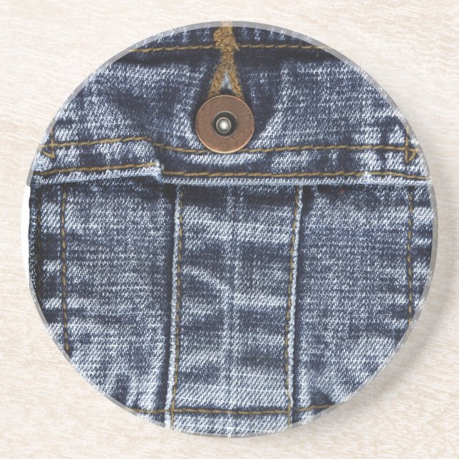 Denim Jeans Pocket Drink Coaster (Front)
