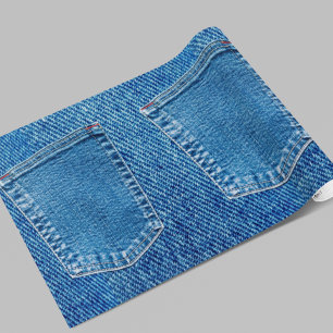 Denim Jeans Pocket Rustic Country Western Wrapping Paper