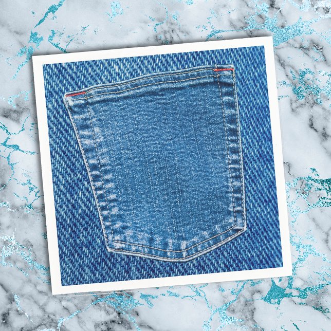 Denim Jeans Pocket Western Country Wedding Party Napkins (Creator Uploaded)