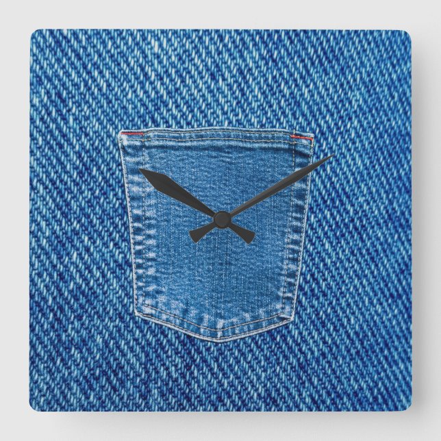 Denim Jeans Pocket Western Wall Clock (Front)