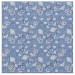 Denim Jeans with Kittens and Lace Repeats Fabric