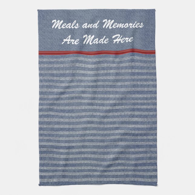 Denim Kitchen Towels With Quote Template (Vertical)