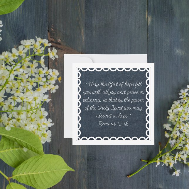 Denim Lace Customizable Bibe Verse Downloadable Holiday Card (Creator Uploaded)