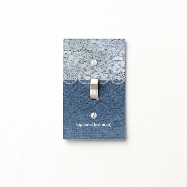 Denim & Lace Rustic Decor Light Switch Cover (In Situ)