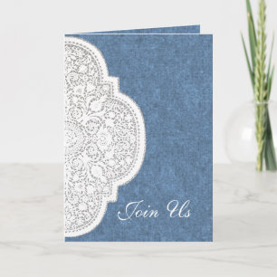 Denim & Lace Western Wedding Invitation Cards