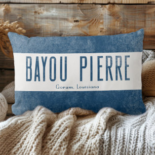 Denim Look Bayou Pierre Louisiana State Lumbar Pillow