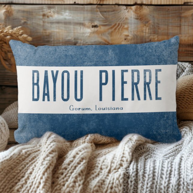 Denim Look Bayou Pierre Louisiana State Lumbar Pillow (Creator Uploaded)