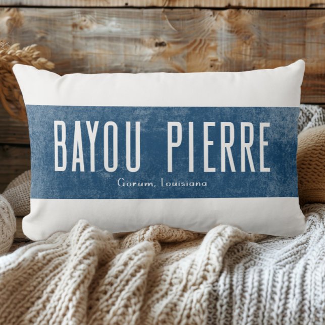 Denim Look Bayou Pierre Louisiana State Lumbar Pillow (Creator Uploaded)
