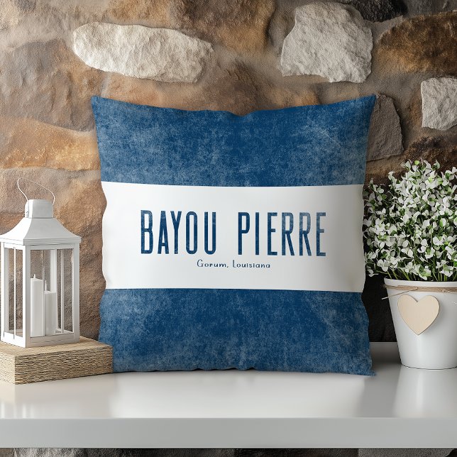Denim Look Bayou Pierre Louisiana State Throw Pillow (Creator Uploaded)
