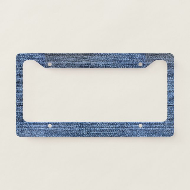 Denim-Look Design License Plate Frame (Front)