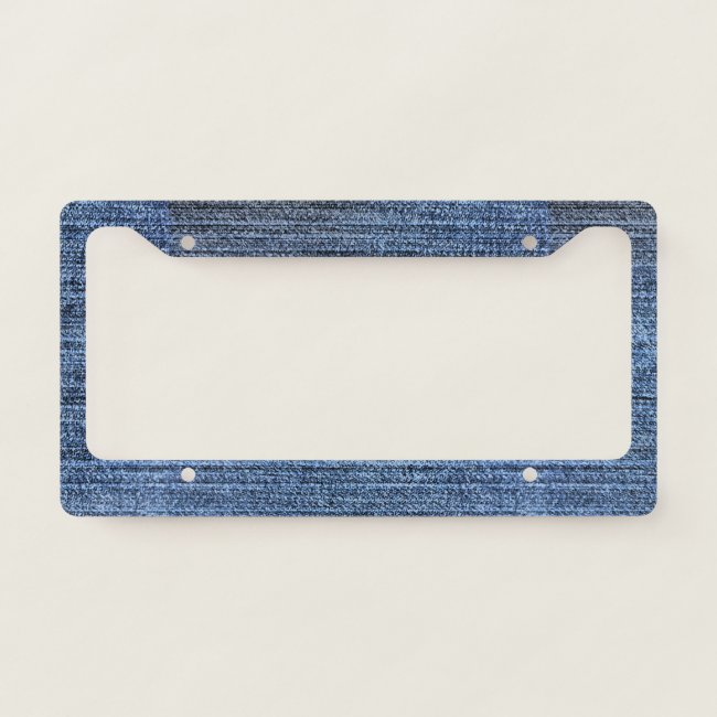 Denim-Look Design License Plate Frame