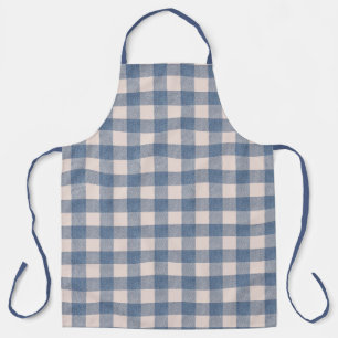 Denim Look Gingham Check Beautiful Apron