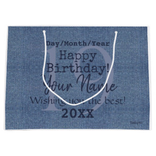 Denim Look Personalizable Gift Bag HAMbyWG