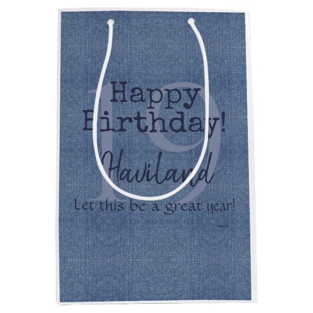 Denim Look Personalizable Gift   HAMbyWG  Medium Gift Bag (Front)
