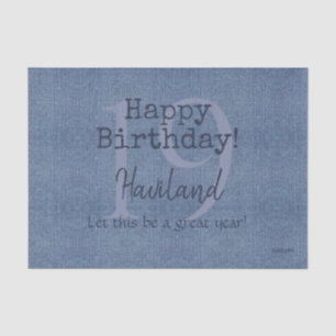 Denim Look Personalizable Gift Tissue  HAMbyWG Paper
