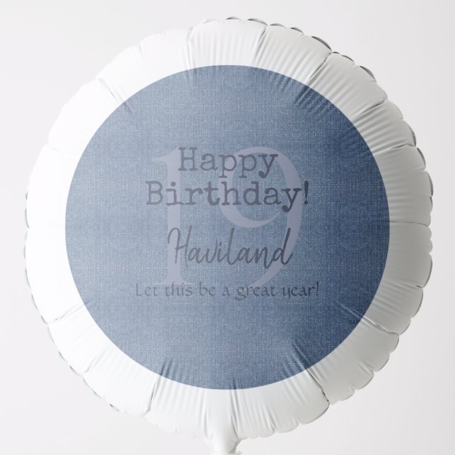 Denim Look Personalizable HAMbyWG  Balloon (Front)