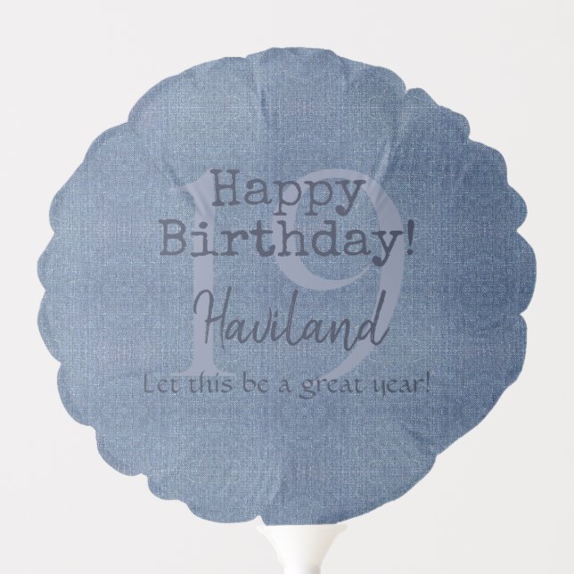 Denim Look Personalizable HAMbyWG  Balloon (Front)