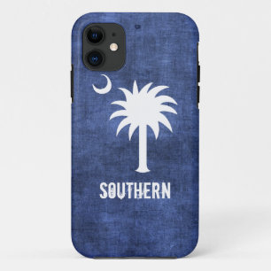 Denim Look South Carolina Palmetto Tree iPhone 11 Case