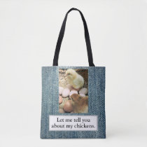 Denim Look with Baby Chickens Tote Bag