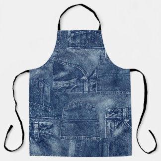 Denim material, apron