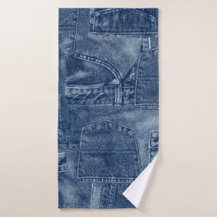 Denim material, bath towel