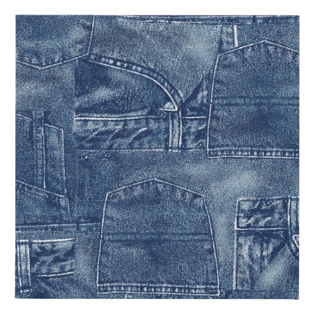 Denim material, faux canvas print (Front)