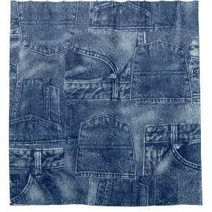 Denim material, shower curtain
