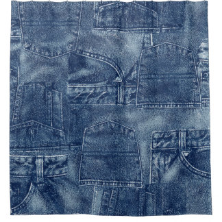 Denim material, shower curtain